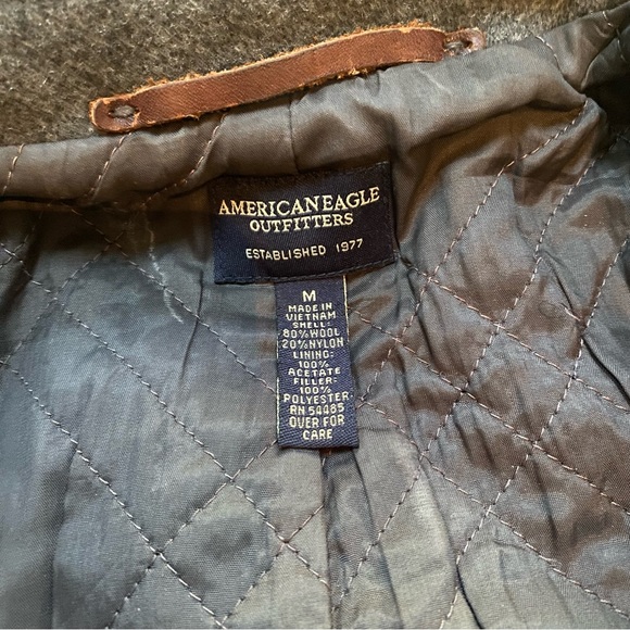 AMERICAN EAGLE Outfitters wool blend gray peacoat jacket M - Picture 4 of 4